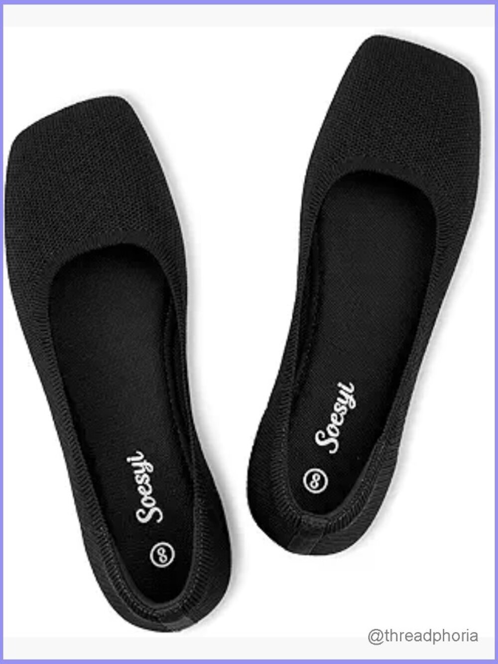 Women's Wide Toe Box Mary Jane Flats Foldable Knit Ballet Shoes